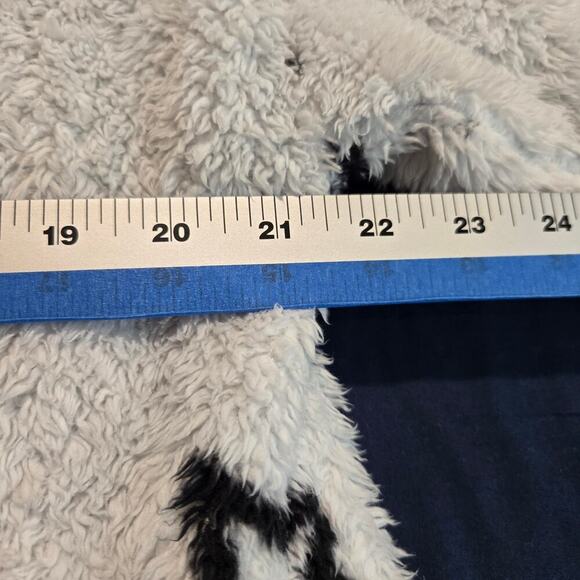 LOFT Cozy White Sherpa Pullover Sweater with Black Stars Size M Cozycore Casual - Picture 7 of 12